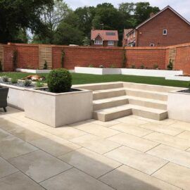Hammerstone Beige Porcelain Paving Patio